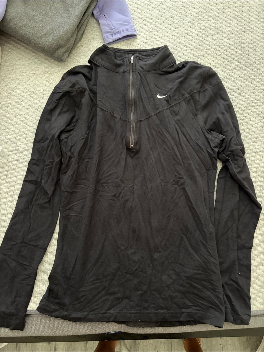 Nike Black Half-Zip Performance Long Sleeve Top